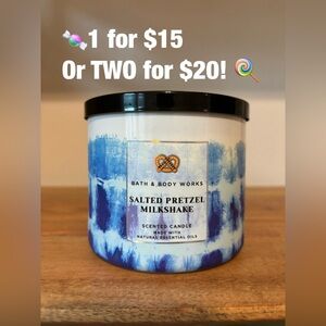 Bath and Body Works 3 Wick Candle Salted Pretzel Milkshake